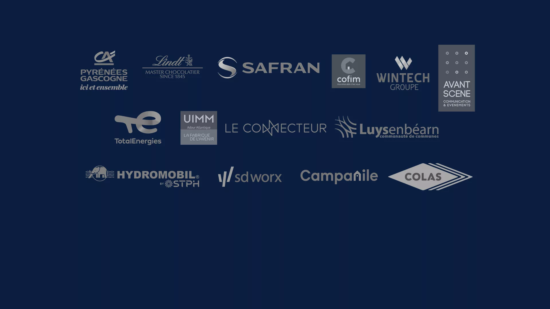 Logos des entreprises qui ont fait confiance à Andres Rodriguez Photographe basé à Pau Nouvelle Aquitaine.